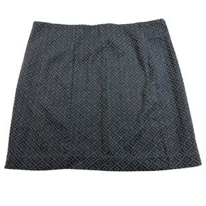 LOFT‎ Women's Skirt Size S Gray Geometric Jacquard Career Casual